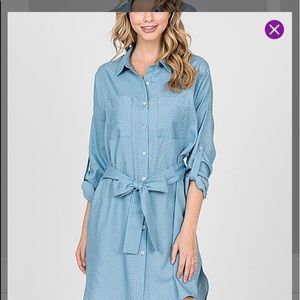 *i ivy light blue button up dress